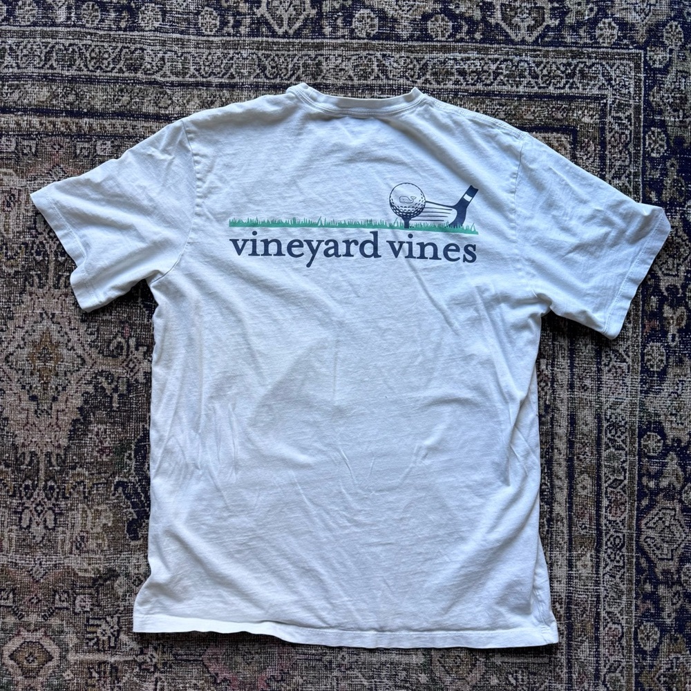 Vineyard Vines White Tee with Golf Graphic - Picture 5 of 5